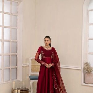 Chic Long Sleeve Burgundy Dress